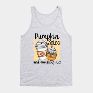 Pumpkin Spice and Everything Nice Cute Tshirt for Women Fall Autumn Latte Tank Top